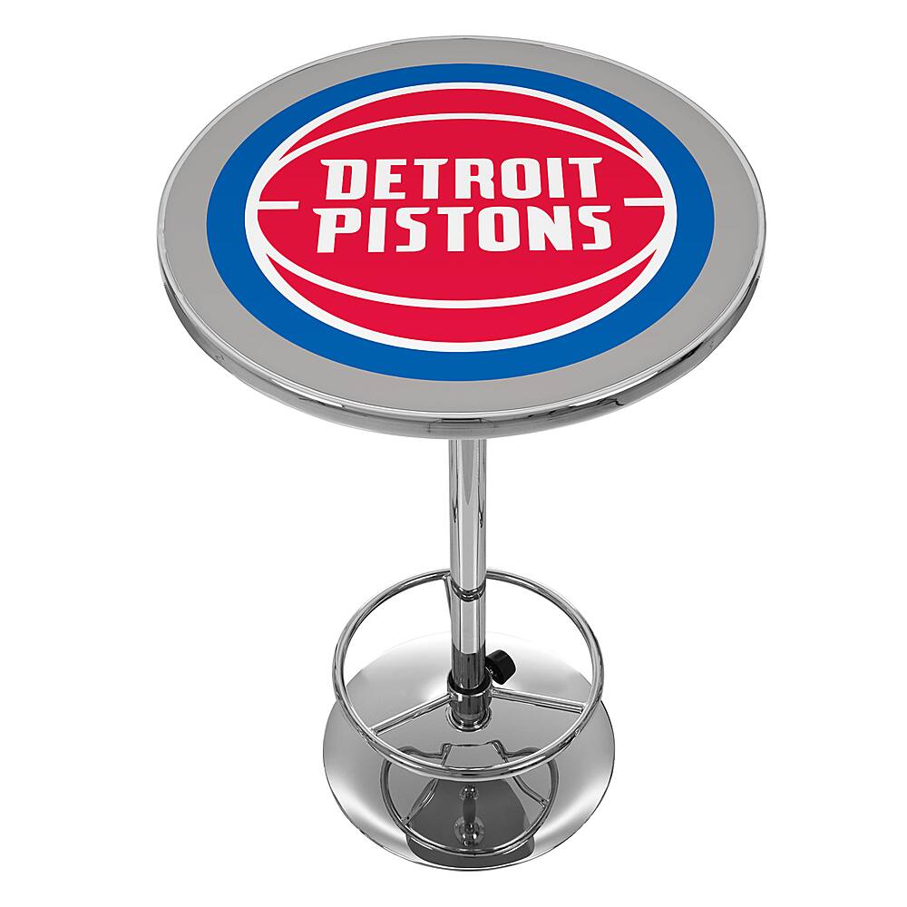 Detroit Pistons NBA Chrome Pub Table - Blue, Red, White