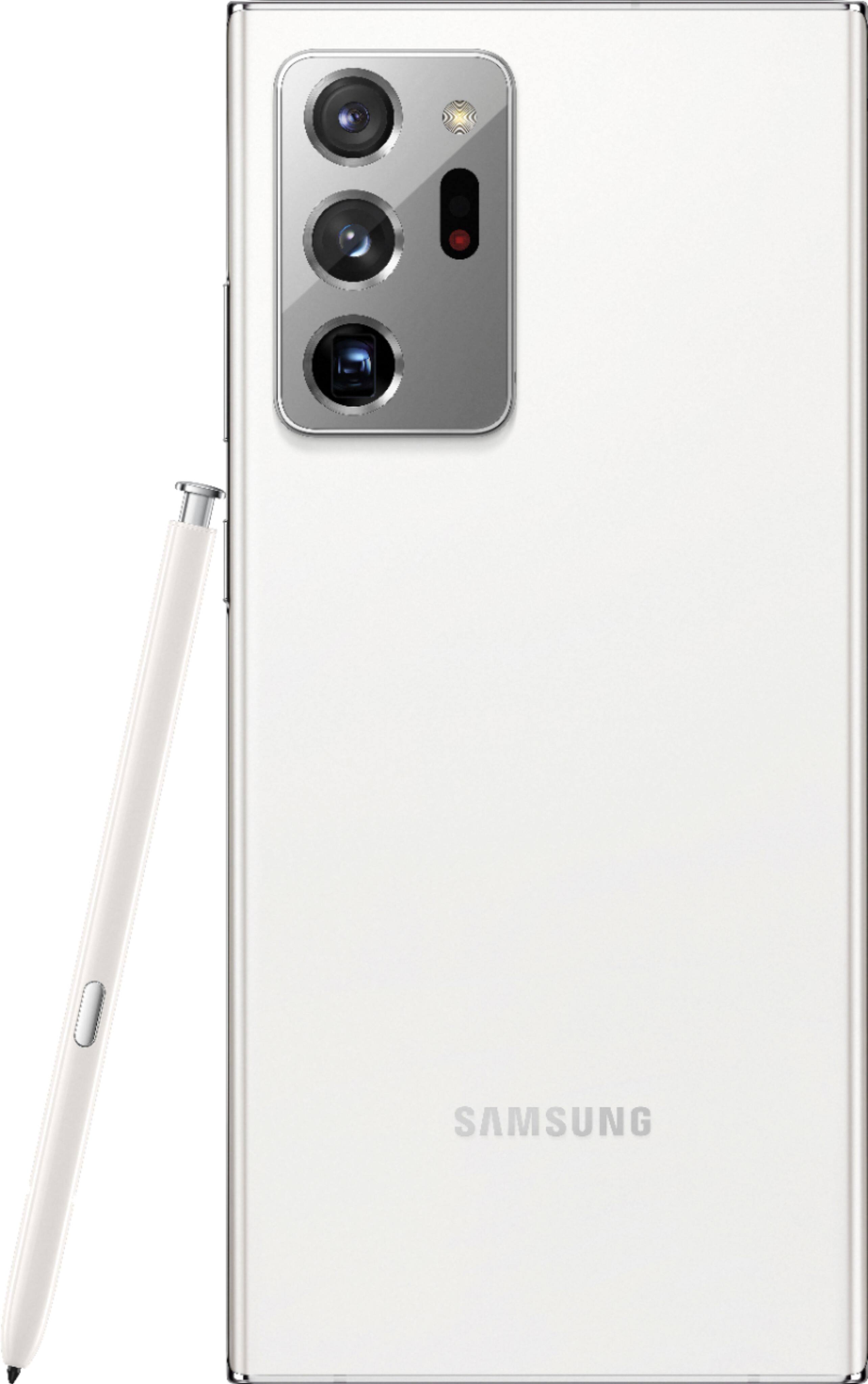 Back. Samsung - Geek Squad Certified Refurbished Galaxy Note20 Ultra 5G 128GB (Unlocked) - Mystic White.