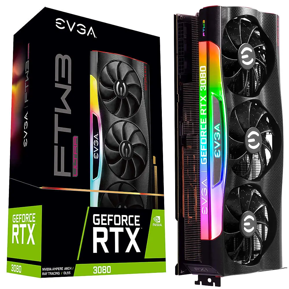 EVGA - GeForce RTX 3080 FTW3 ULTRA GAMING 10GB GDDR6 PCI Express 4.0 Graphics Card