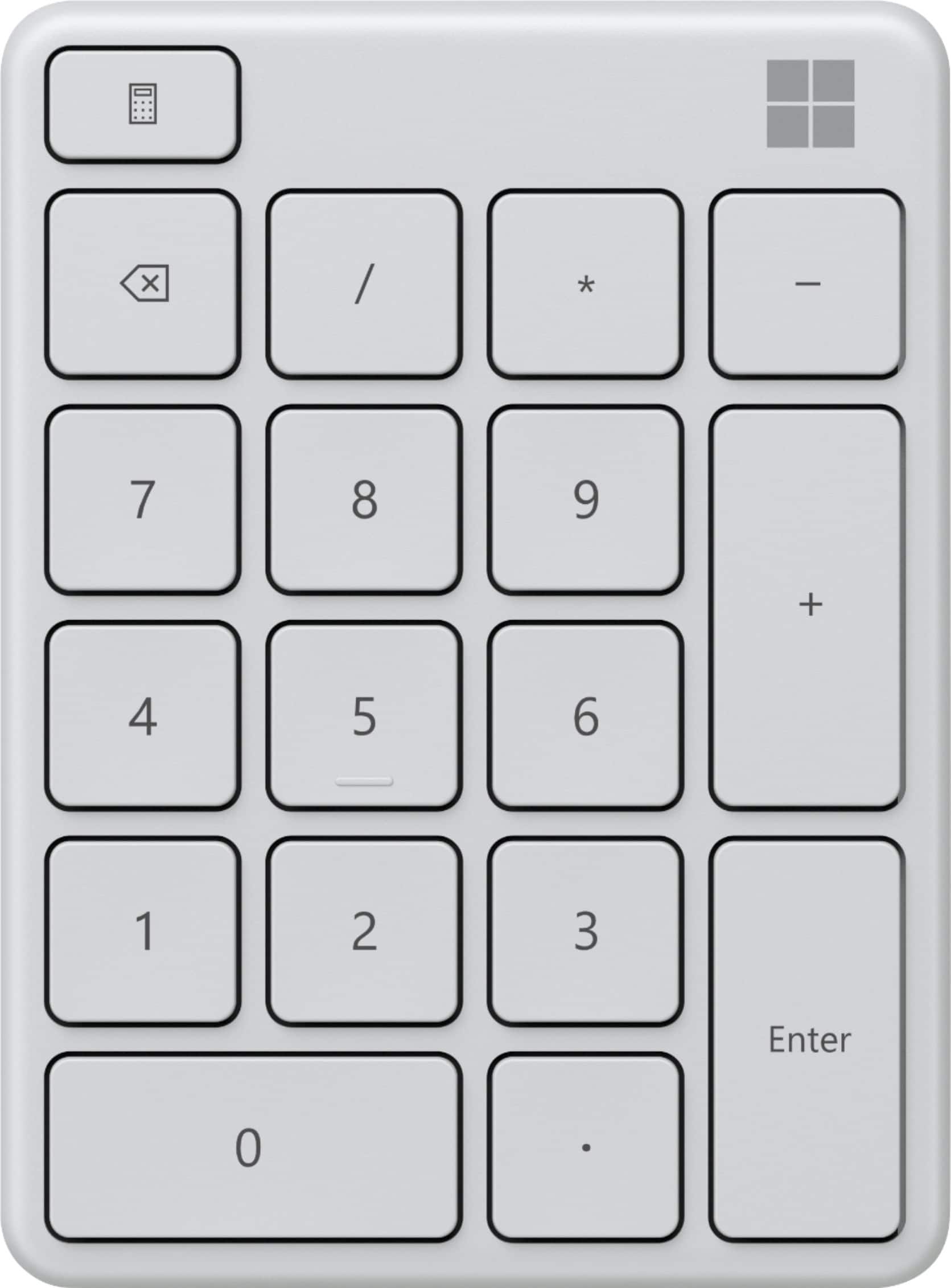 Front. Microsoft - Full-size Wireless Number Pad - Glacier.