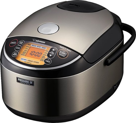 Zojirushi 10 Cup Pressure Induction Heating Rice Cooker Stainless Steel  Black NP-NWC18XB - Best Buy