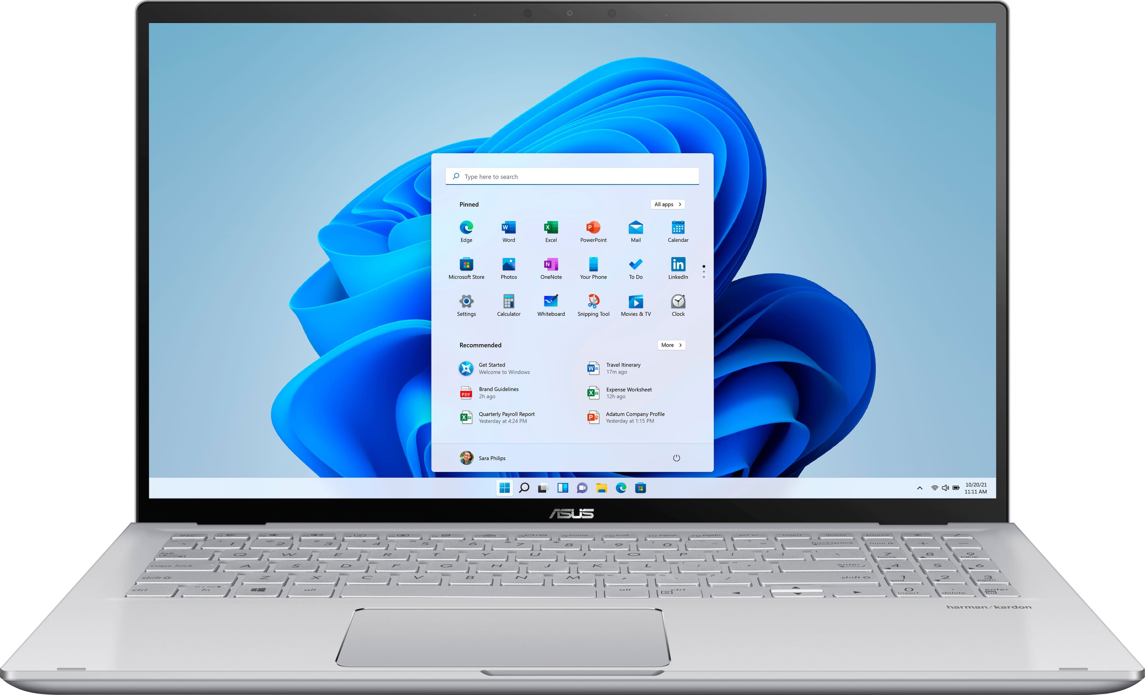 Front. ASUS - Q507IQ 15.6" Touch-Screen Laptop - AMD Ryzen 7 - 8GB Memory - NVIDIA GeForce MX350 - 256GB SSD.