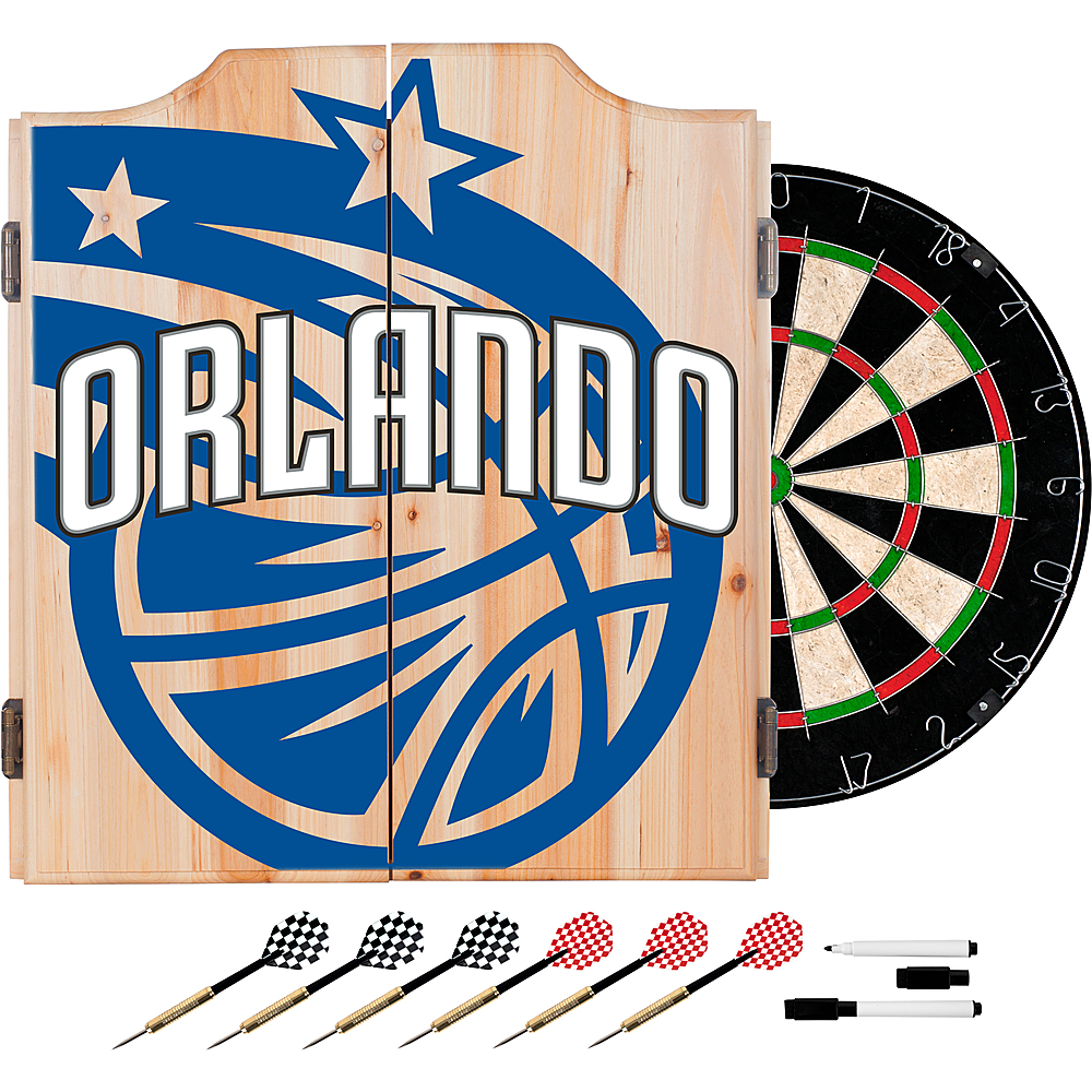 Orlando Magic NBA Fade Dart Cabinet Set with Darts and Board - Blue, Black, Silver