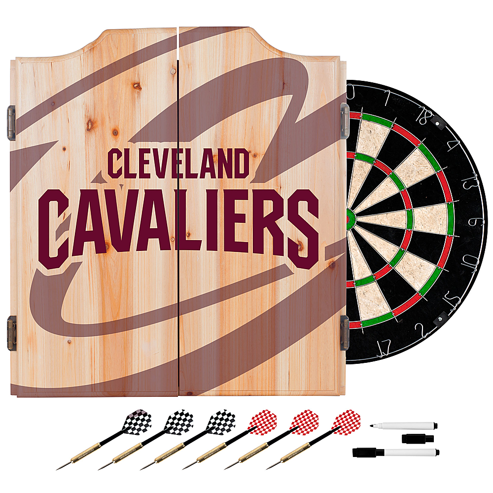 Cleveland Cavaliers NBA Fade Dart Cabinet Set with Darts and Board - Wine, Gold