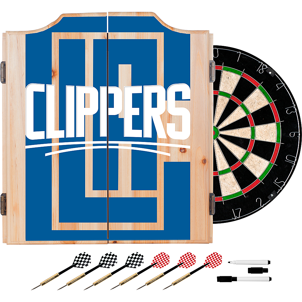 L.A. Clippers NBA Fade Dart Cabinet Set with Darts and Board - Blue, White