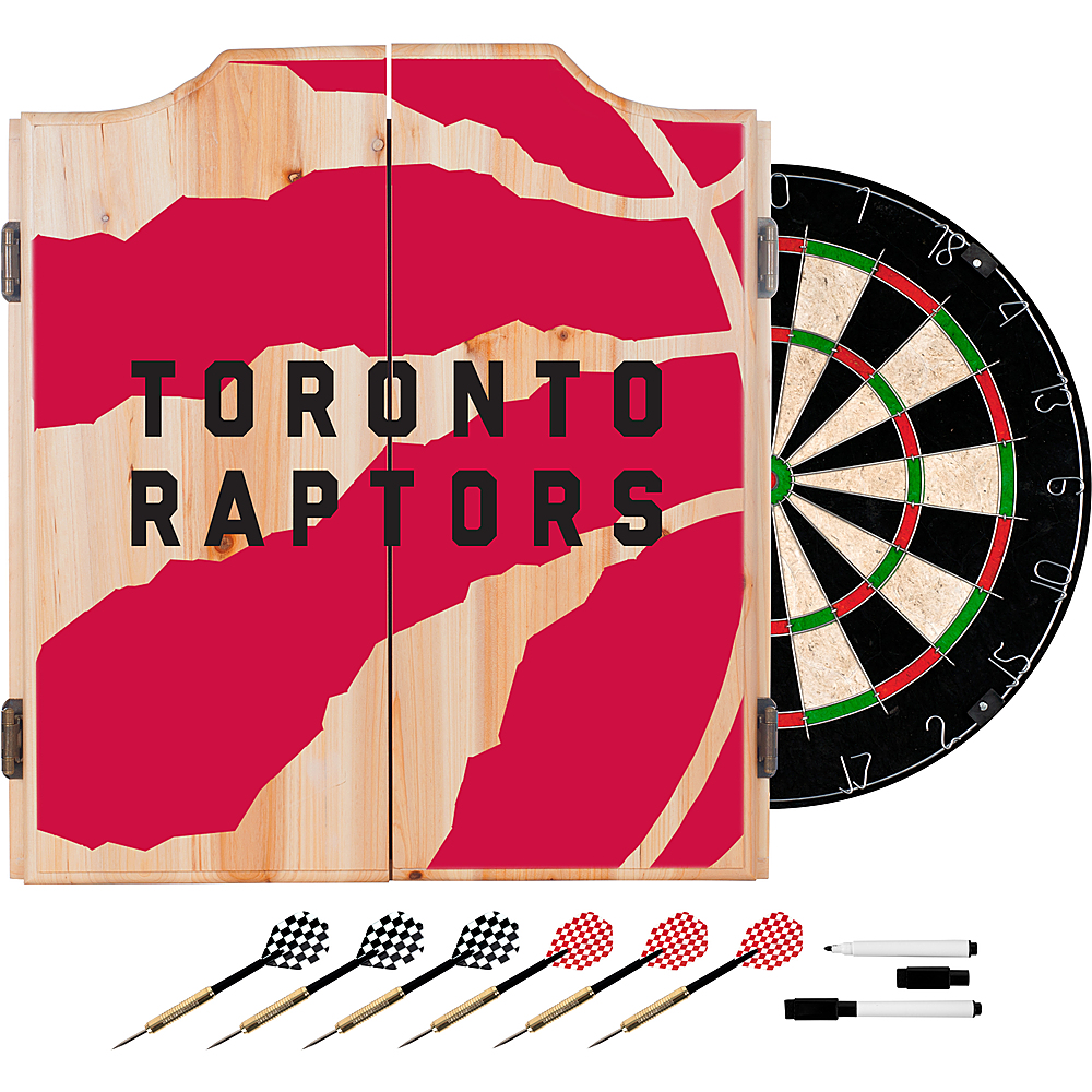 Toronto Raptors NBA Fade Dart Cabinet Set with Darts and Board - Red, Black