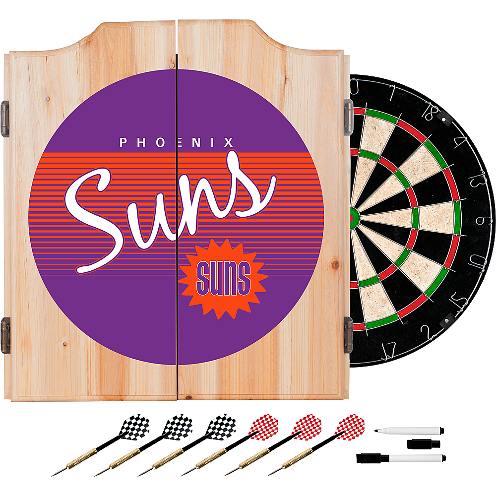 Phoenix Suns NBA Hardwood Classics Dart Cabinet Set with Darts and Board - Purple, Orange