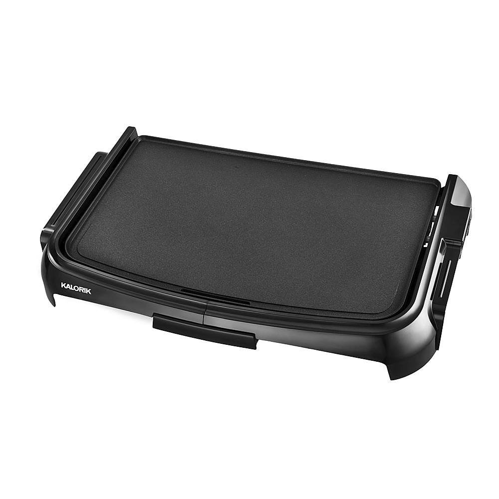 Angle View: NutriChef Electric Crepe Maker / Griddle, Hot Plate Cooktop - Black - Black