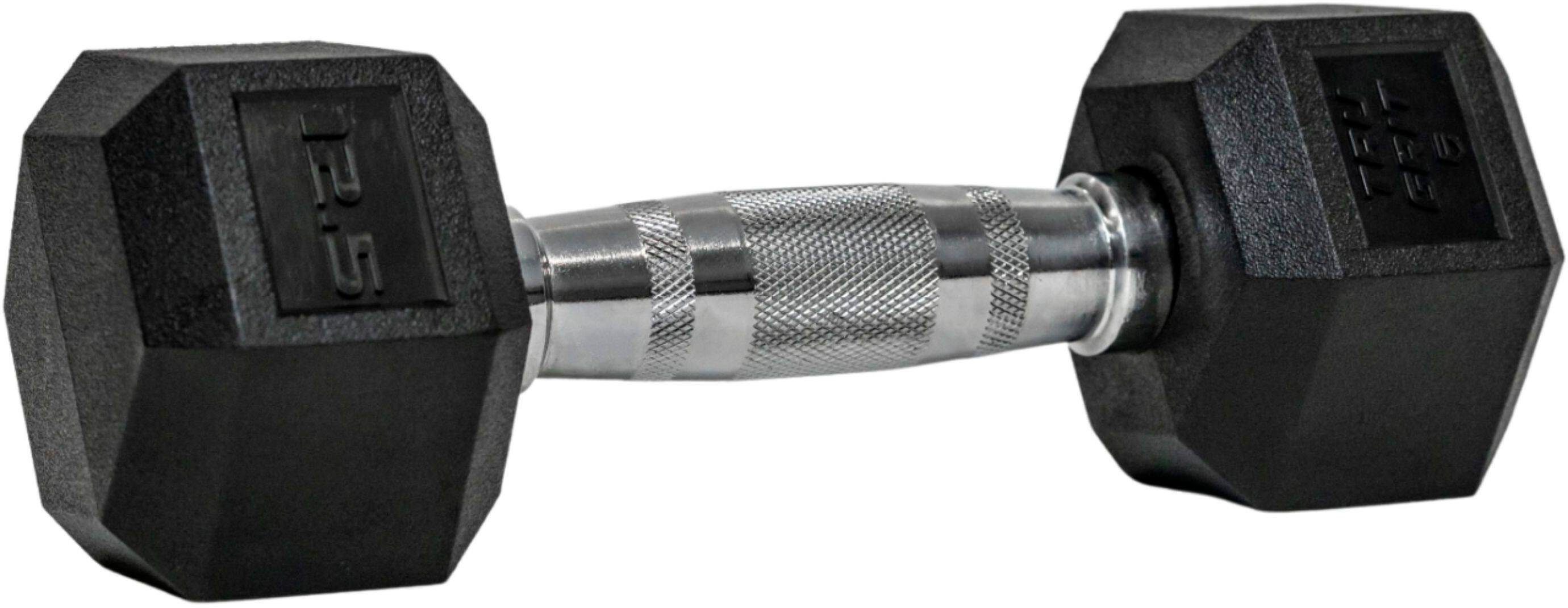 Alt View 11. Tru Grit - 12.5-lb Hex Elite Dumbbell Single - Black/Silver.