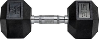 Tru Grit - 35-lb Hex Elite Dumbbell Single - Black/Silver - Front_Zoom