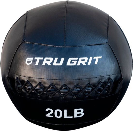 Tru Grit - 20-lb Medicine Wallball - Black
