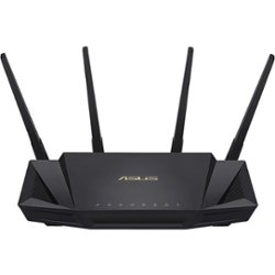 ASUS - AX3000 Dual Band WiFi 6 (802.11ax) Router - Black - Front_Zoom