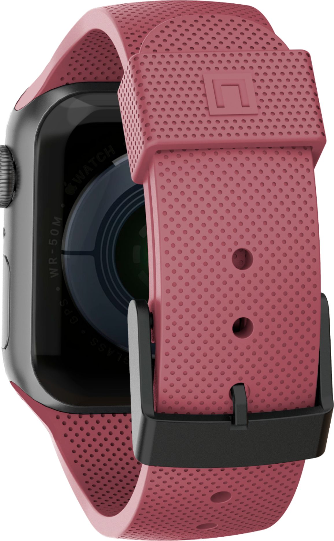 Left View: UAG - Apple Watch 42/44 - DOT - Silicone - Dusty Rose - BM