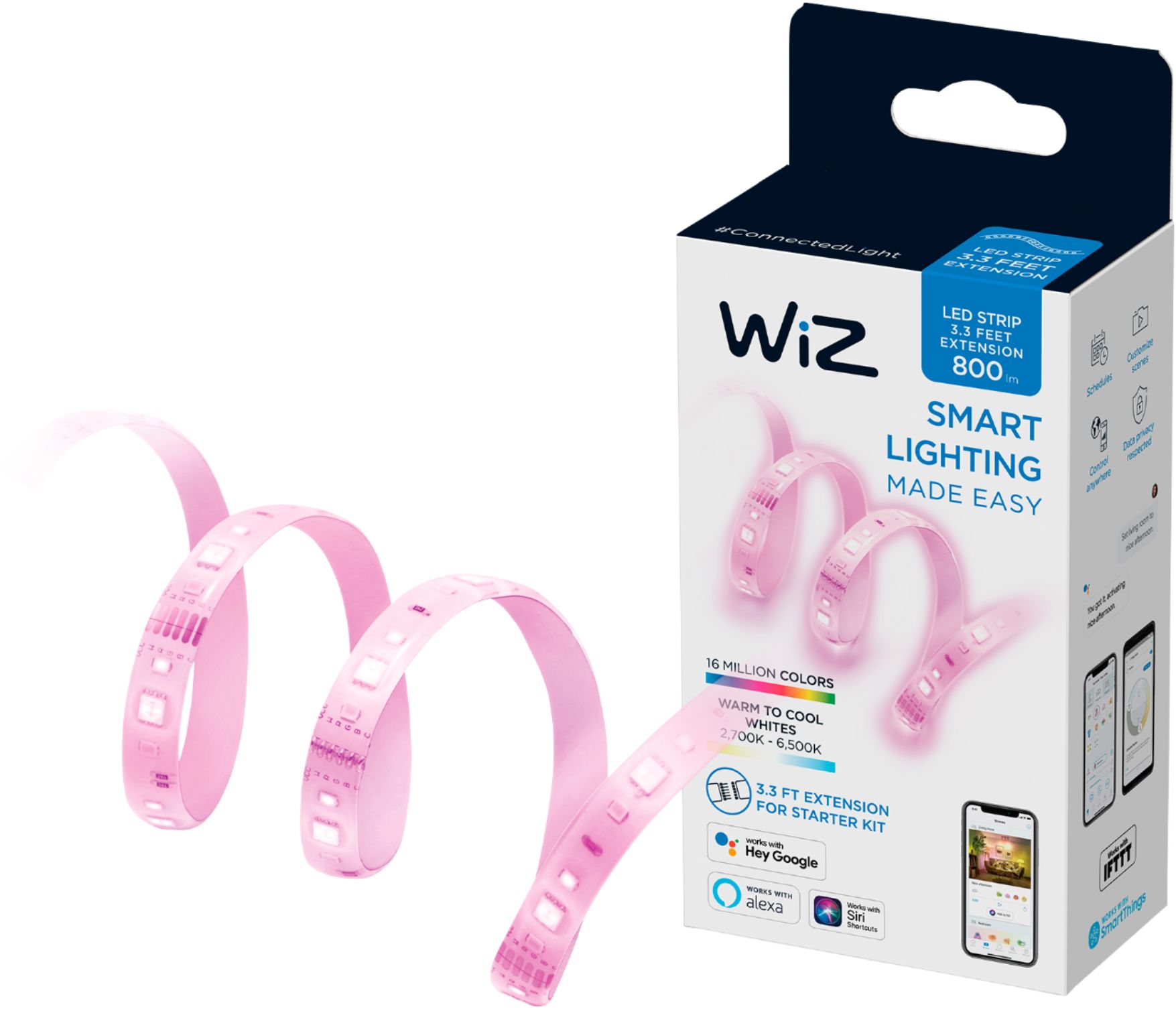 Angle View: WiZ - Lightstrip Extension 1M - Multi Color