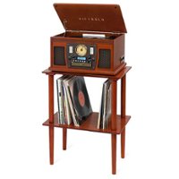Victrola - Navigator Bluetooth Record Player with Matching Record Stand - Mahogany - Angle_Zoom