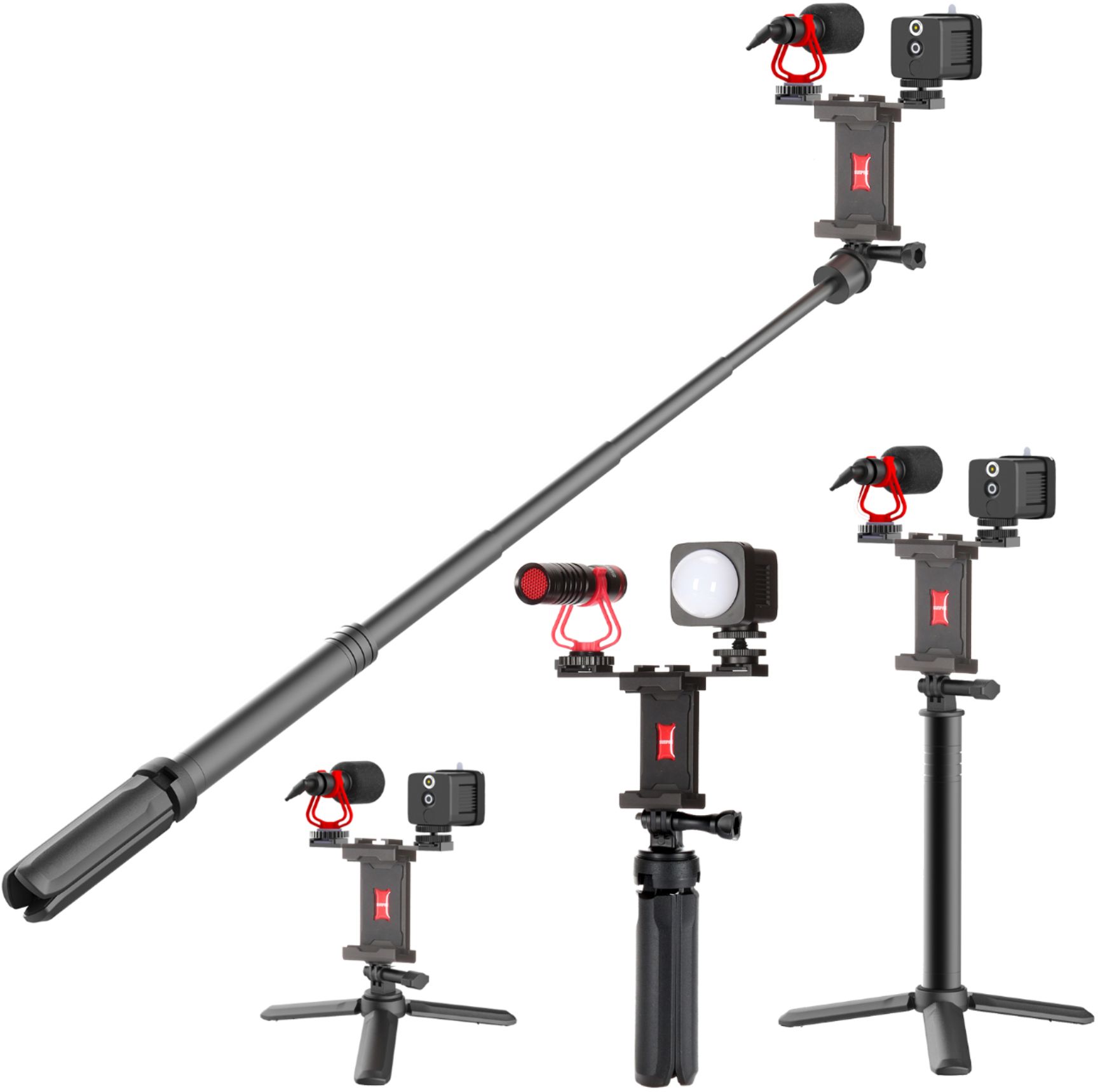 Smartphone Microphone Light Kit Portable Mobile Phone Tripod Fill Light  Microphone Set For Live Broadcast