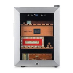 NewAir - 250 Count Cigar Humidor Wineador with Precision Digital Temperature Controls - Stainless steel - Front_Zoom