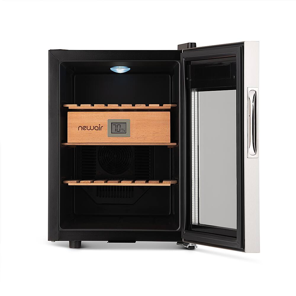 Alt View 15. NewAir - 250 Count Cigar Humidor Wineador with Precision Digital Temperature Controls - Stainless Steel.