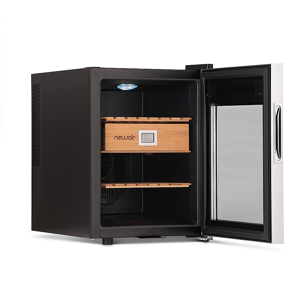 Alt View 16. NewAir - 250 Count Cigar Humidor Wineador with Precision Digital Temperature Controls - Stainless Steel.