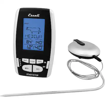 Angle. Escali - Wireless Remote Thermometer & Timer - Black.