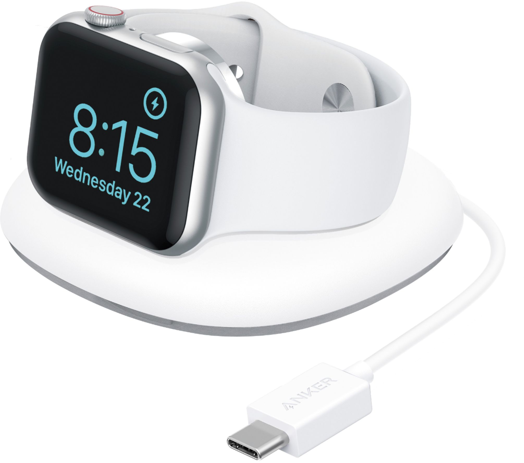 Best Buy: Anker Foldable Charging Pad for Apple Watch (USB-C, 4ft) White  A8802H21-1