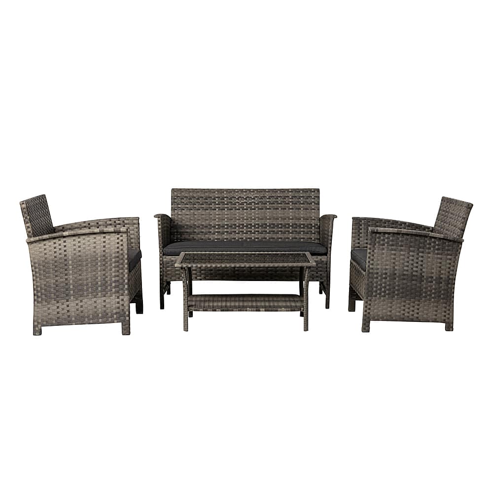 Front. Patio Sense - Jareth Wicker Patio Set.