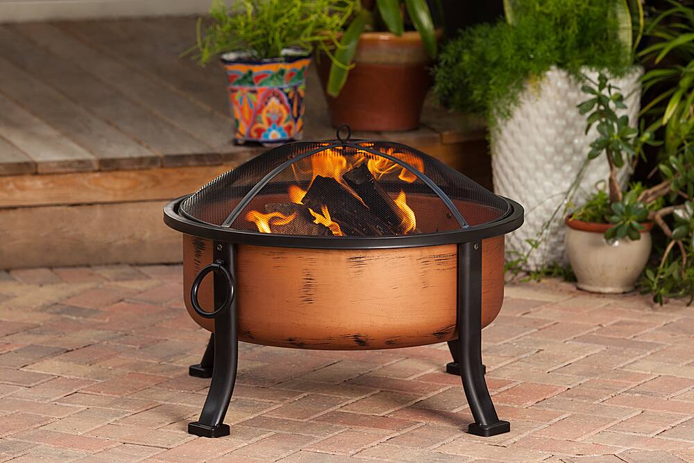 Best Buy Fire Sense Lumina Wood Burning Fire Pit Copper 62342