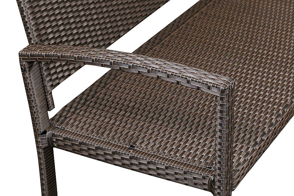 Alt View 14. Patio Sense - Miles Wicker Mocha Patio Bench - Mocha.