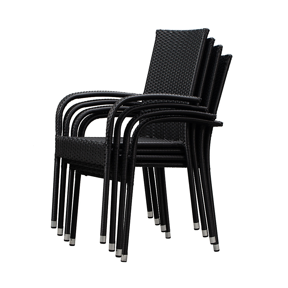 Patio Sense - Morgan Outdoor Wicker Chairs (Set of 4) - Black