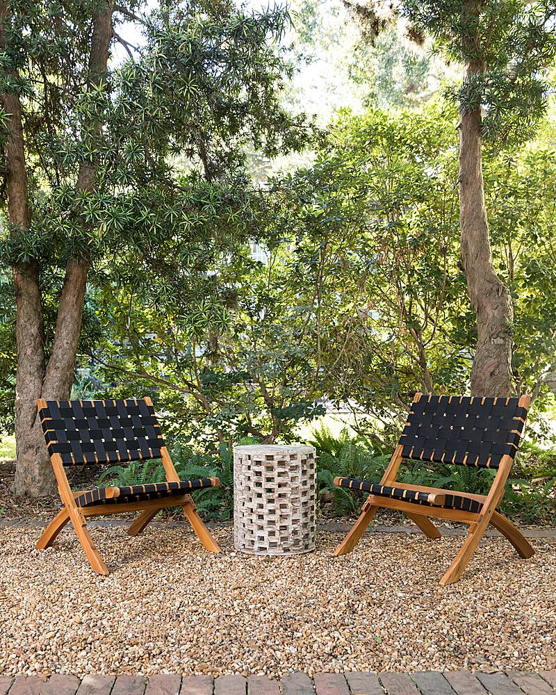 Alt View 18. Patio Sense - Sava Folding Outdoor Chair, Black - Black.