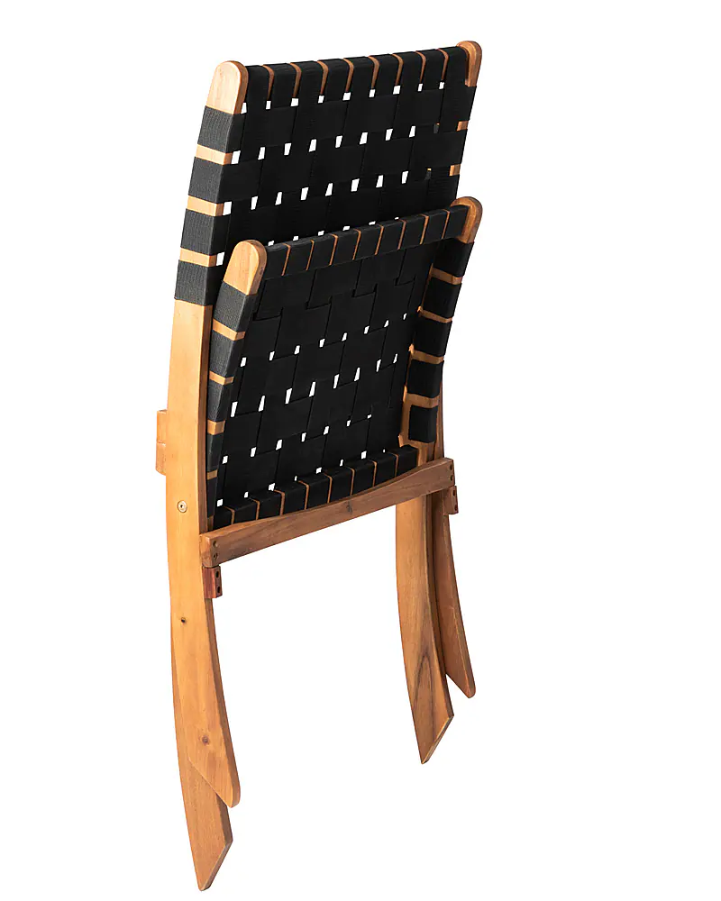 Alt View 19. Patio Sense - Sava Folding Outdoor Chair, Black - Black.