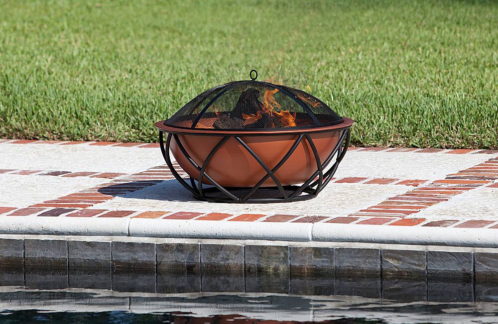 Alt View 16. Fire Sense - Barzelonia Round Fire Pit - Copper Look.