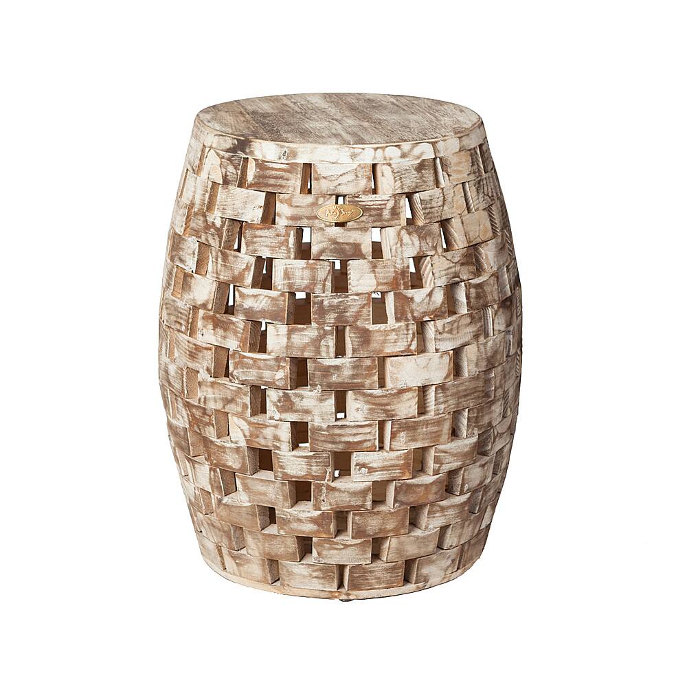 Angle. Patio Sense - Maya Oval Garden Stool - Brown.