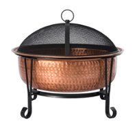 Fire Sense - Palermo Wood Burning Fire Pit - Copper - Front_Zoom