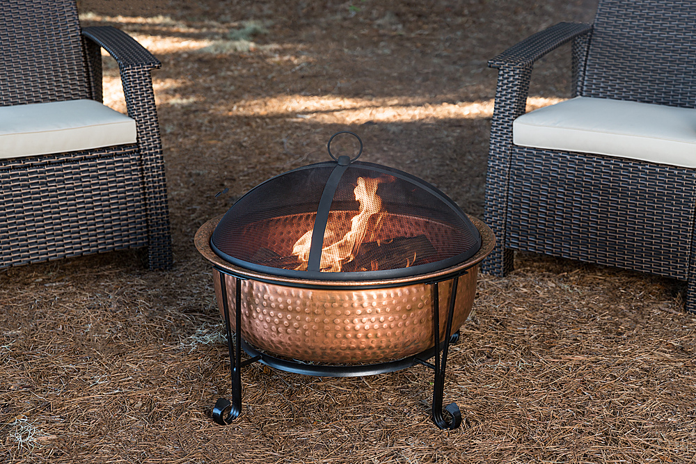 Fire Sense Palermo Wood Burning Copper, Copper Wood Burning Fire Pit