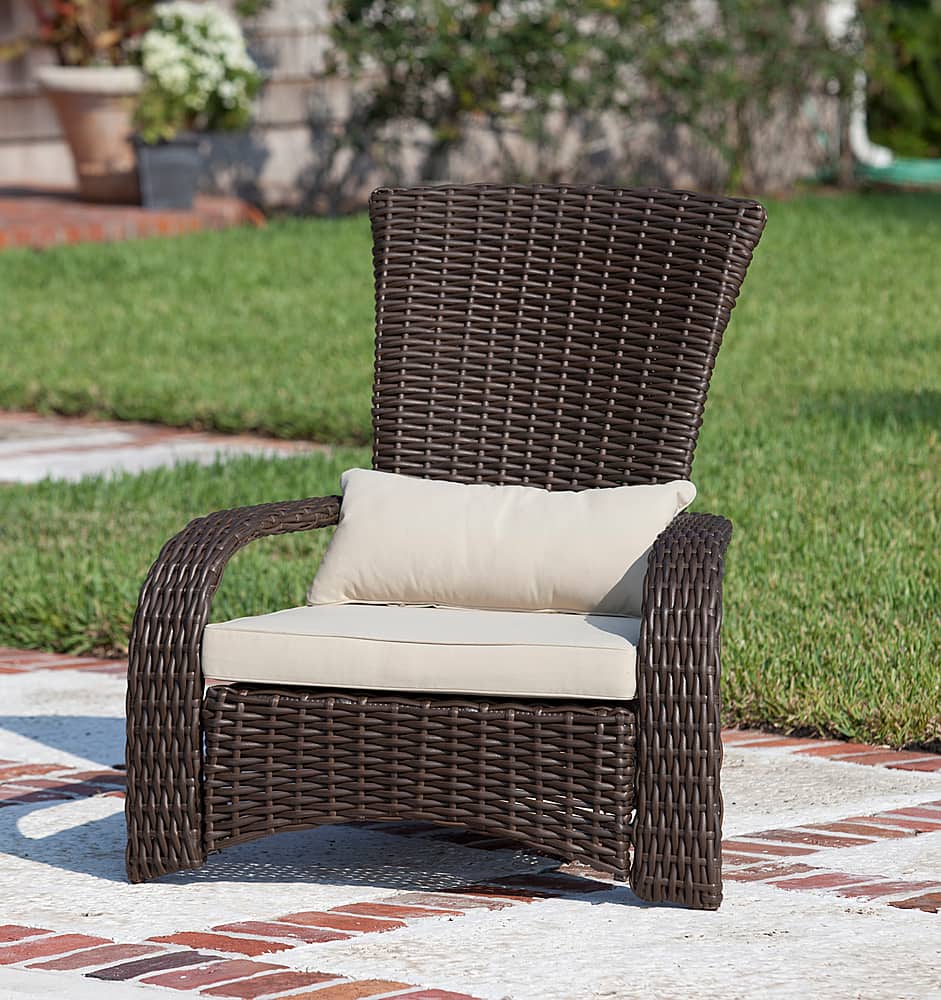 Alt View 12. Patio Sense - Coconino Deluxe Wicker Mocha Chair - Brown.