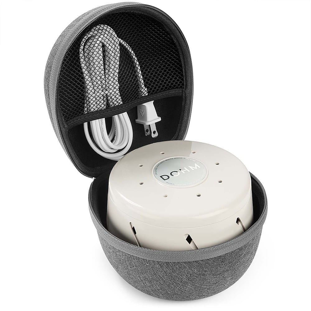 Angle. Yogasleep - Dohm Classic + Travel Case - white.