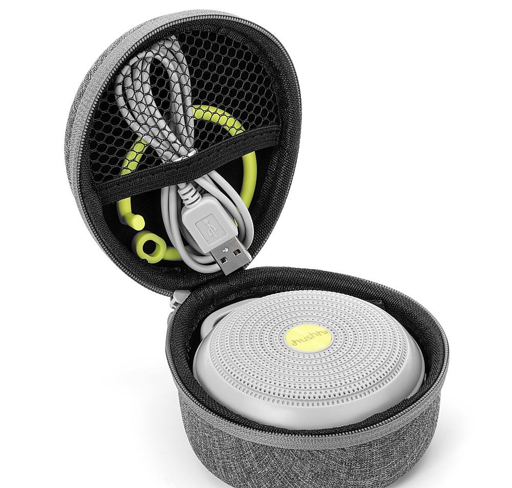 Angle. Yogasleep - Hushh White Noise Machine + Travel Case Bundle - Gray.
