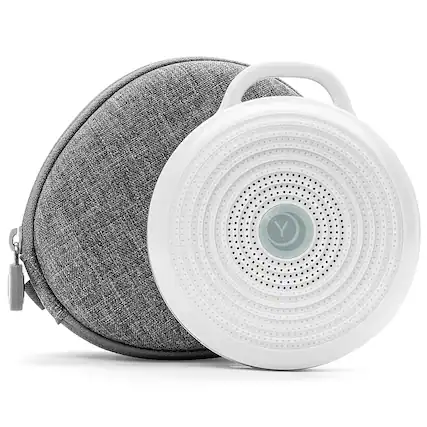Front. Yogasleep - Rohm White Noise Machine + Travel Case Bundle - White and Gray.