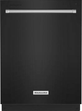 KitchenAid - 24" Front Control Built-In Dishwasher with Stainless Steel Tub, ProWash Cycle, 3rd Rack, 39 dBA - Black