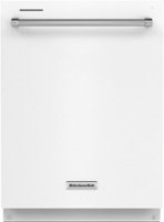 KitchenAid - 24" Top Control Built-In Dishwasher with Stainless Steel Tub, ProWash Cycle, 3rd Rack, 39 dBA - White - Front_Zoom