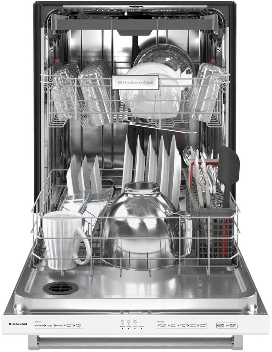 KDTE234GWH KitchenAid 46 DBA Dishwasher with Third Level Rack White WHITE -  Metro Appliances & More