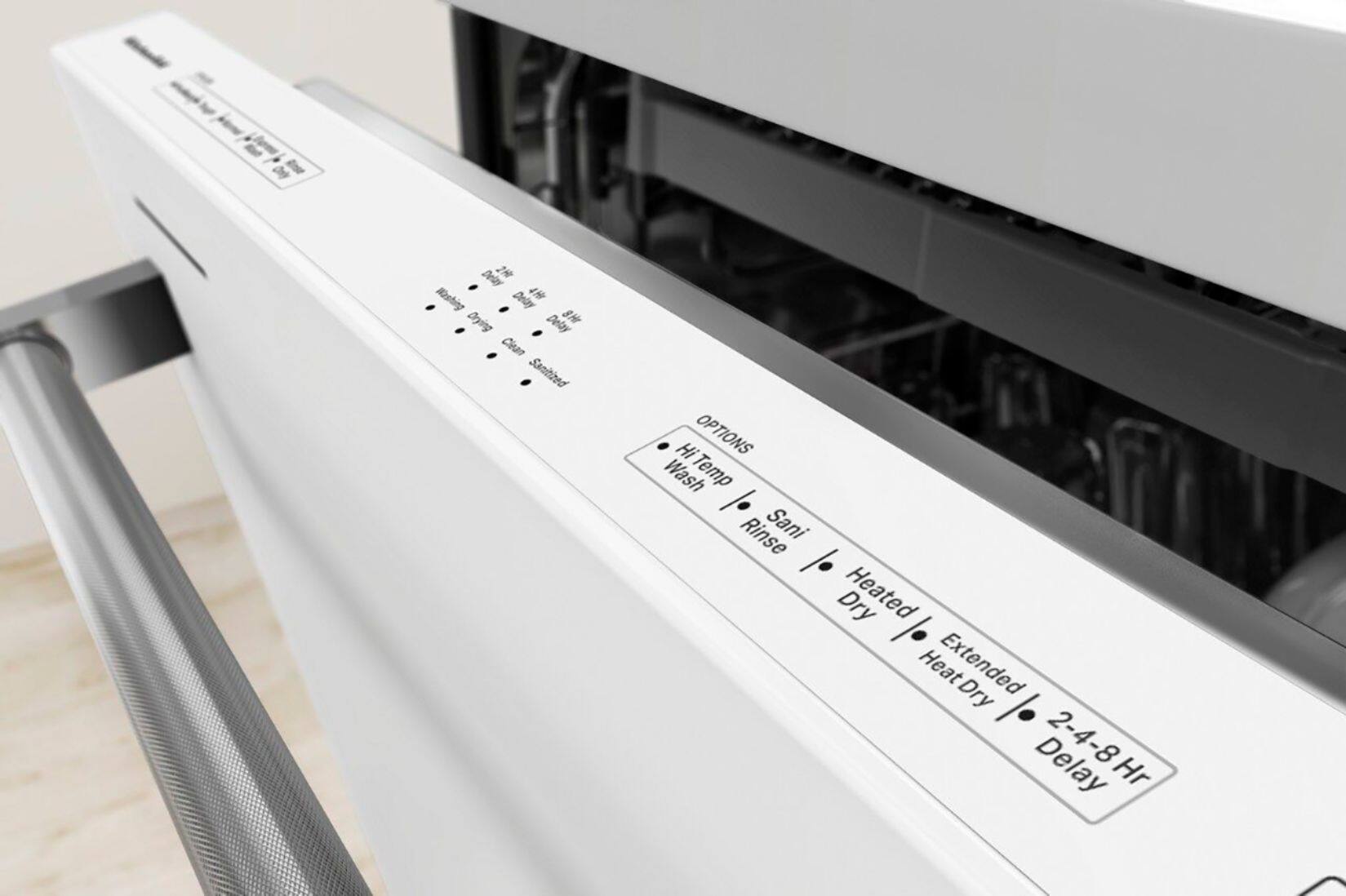 Alt View 19. KitchenAid - 24" Top Control Built-In Dishwasher with Stainless Steel Tub, ProWash Cycle, 3rd Rack, 39 dBA - White.