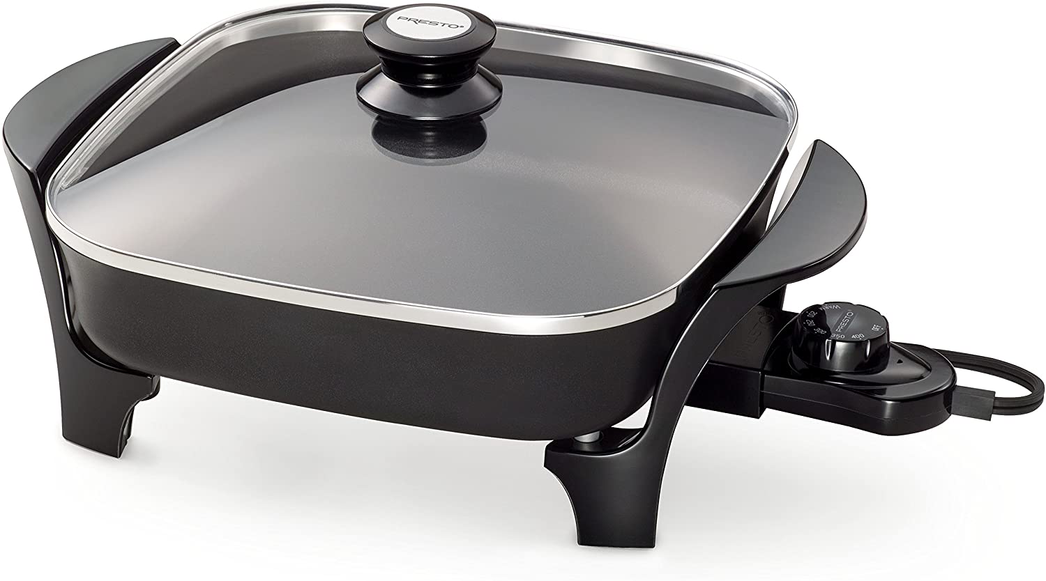 Angle View: Presto 11" Electric Skillet with Glass Cover