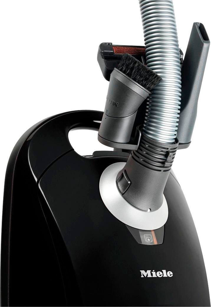 Angle View: Miele - Compact C1 Turbo Team Canister Vacuum - Obsidian Back