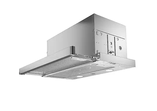 Angle. Bertazzoni - Professional Series 30” Vented Out or Recirculating Range Hood - Stainless Steel.