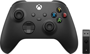 Microsoft - Xbox Wireless Controller for Windows Devices, Xbox Series X, Xbox Series S, Xbox One + Wireless Adapter - Carbon Black - Front_Zoom