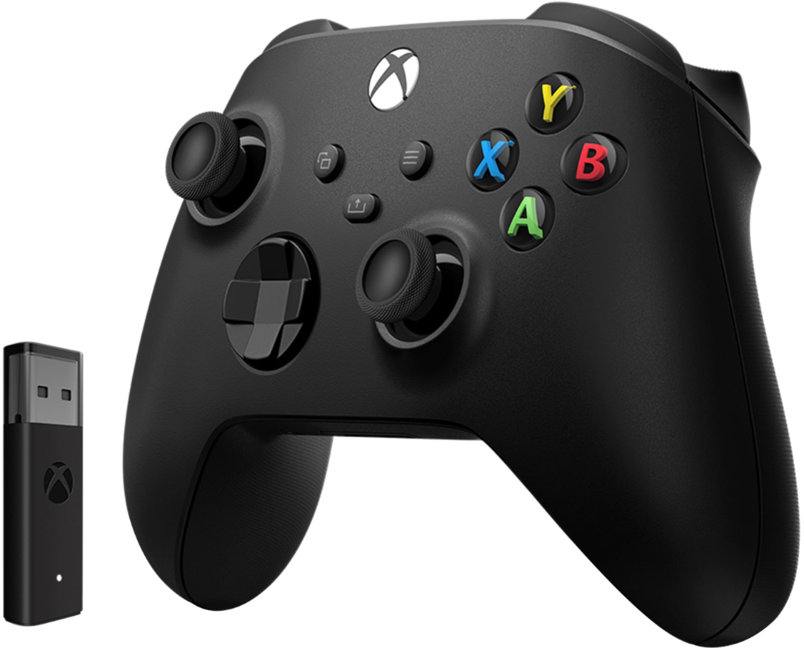 kathedraal een efficiëntie Microsoft Xbox Wireless Controller for Windows Devices, Xbox Series X, Xbox  Series S, Xbox One + Wireless Adapter Carbon Black 1VA-00001 - Best Buy