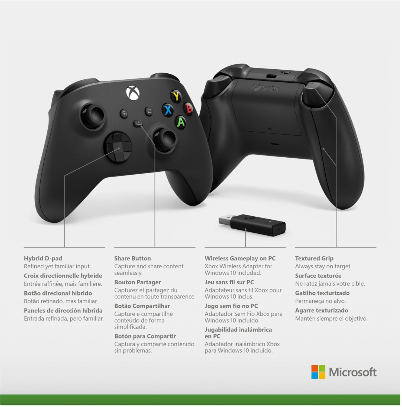 Estimated Touhou Revenue Microsoft Xbox Wireless Controller for Windows Devices, Xbox Series X, Xbox  Series S, Xbox One + Wireless Adapter Carbon Black 1VA-00001 - Best Buy
