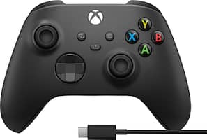 Microsoft - Xbox Wireless Controller for Windows Devices, Xbox Series X, Xbox Series S, Xbox One + USB-C Cable - Carbon Black - Front_Zoom